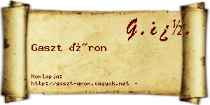 Gaszt Áron névjegykártya